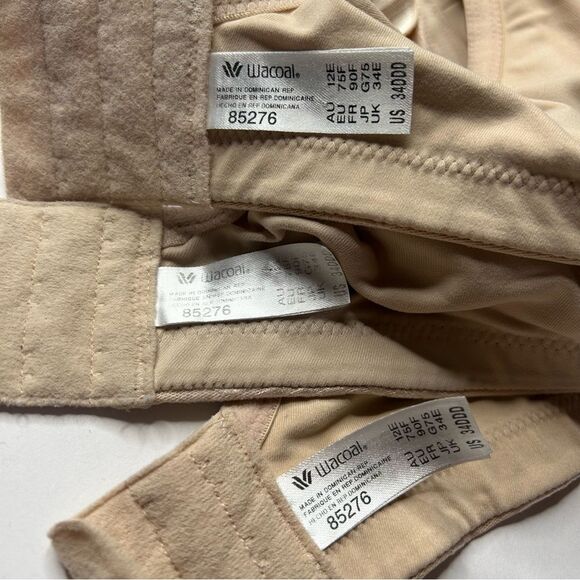 3 Wacoal Full-Coverage Unlined Full Coverage Bra Bundle Lot 34F 34DDD 85276 - Picture 5 of 7
